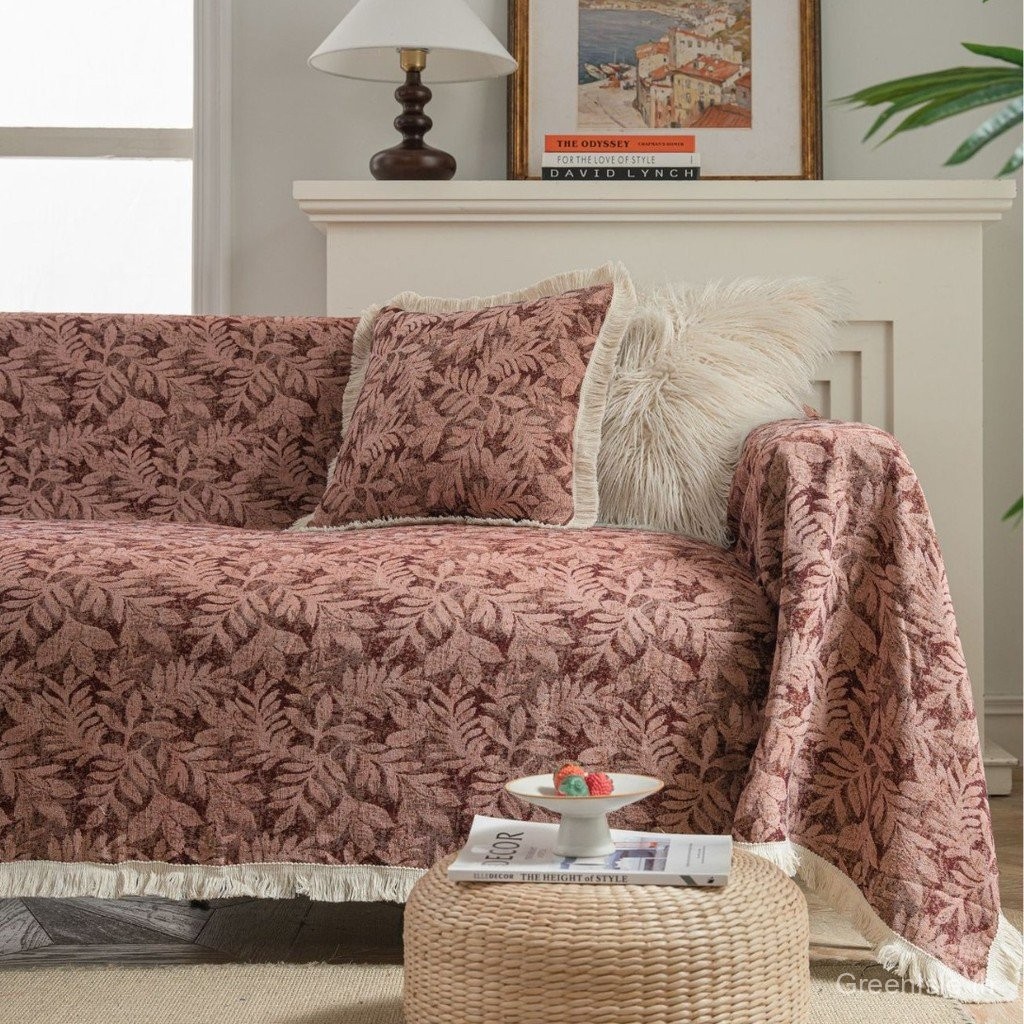 🌟GreenIsle ผ้าคลุมโซฟาโพลีเอสเตอร์ลายแจ็คการ์ดดอกไม้+สัตว์ ✨กันรอยขีดข่วนแมว+กันฝุ่น+UV ใช้ได้ทุกโซฟา 140-420 ซม. - รูปที่ 6