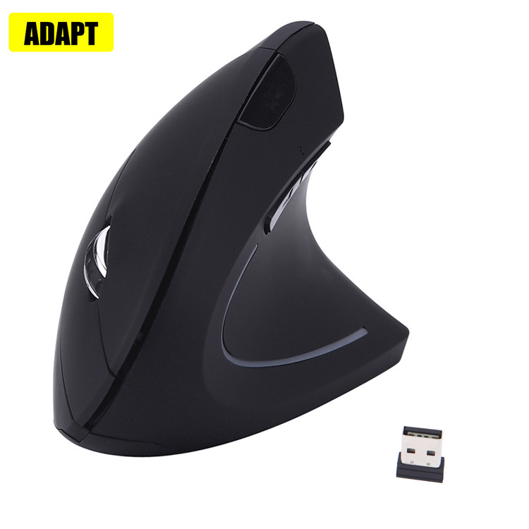 Adapt เมาส์ไร้สายตามหลักสรีรศาสตร์ 2.4GHz เมาส์แนวตั้งออปติคอลพร้อม DPI ที่ปรับได้ 3 ตัว