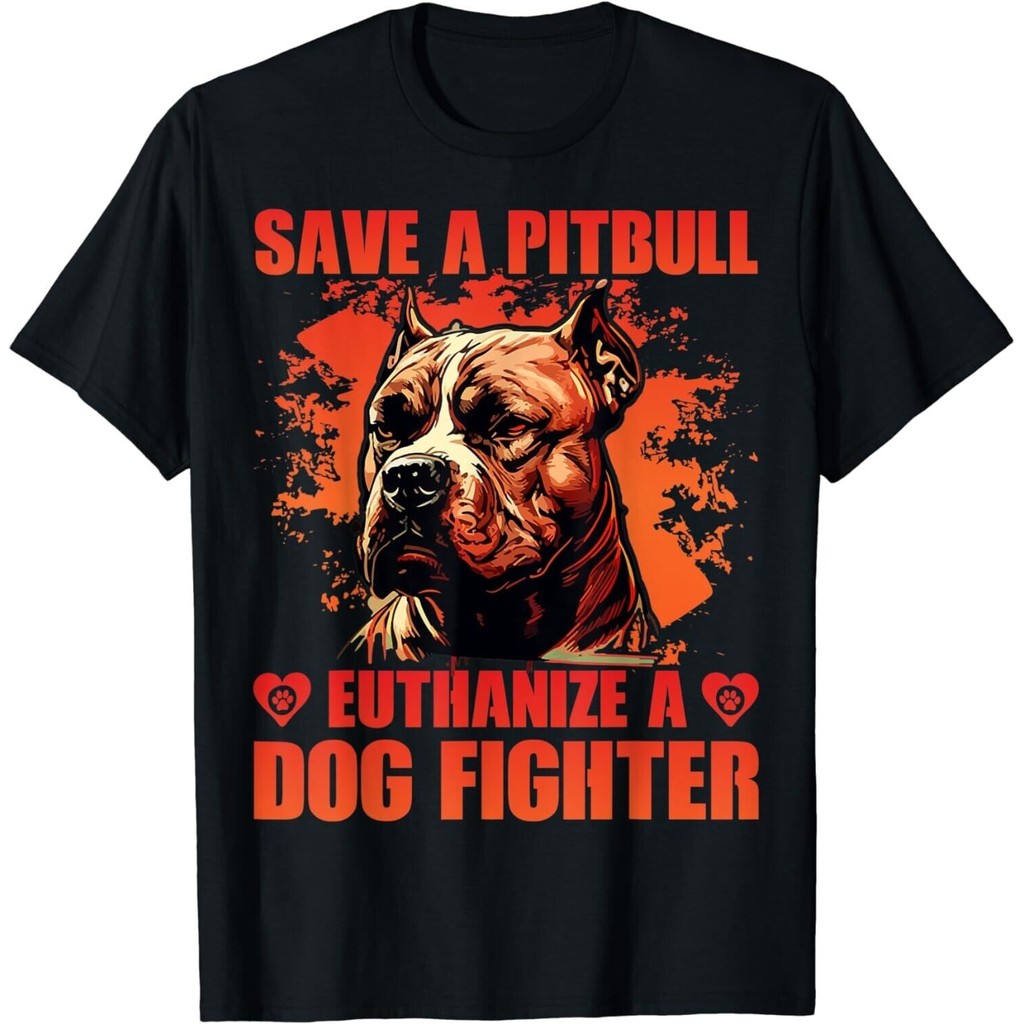 Save A Pitbull Euthanize Dog Er Pitbull Dog เสื้อยืดพูดเย็น
