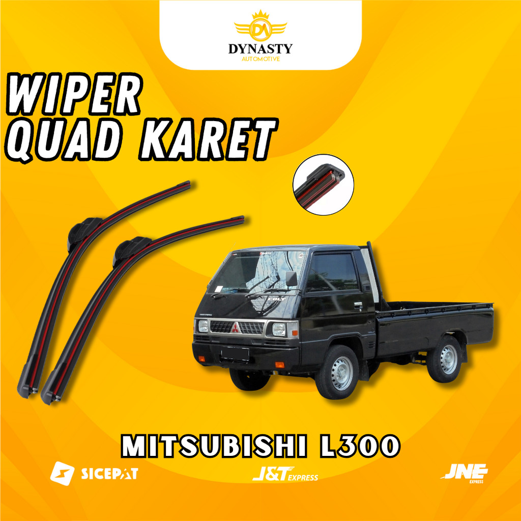 1 ชุด (2 ชิ้น) Quad Wiper - Mitsubishi L300 Pickup - รุ่น Quad คู่ซ้ายและขวาไม่มีกรอบเหล็ก W601