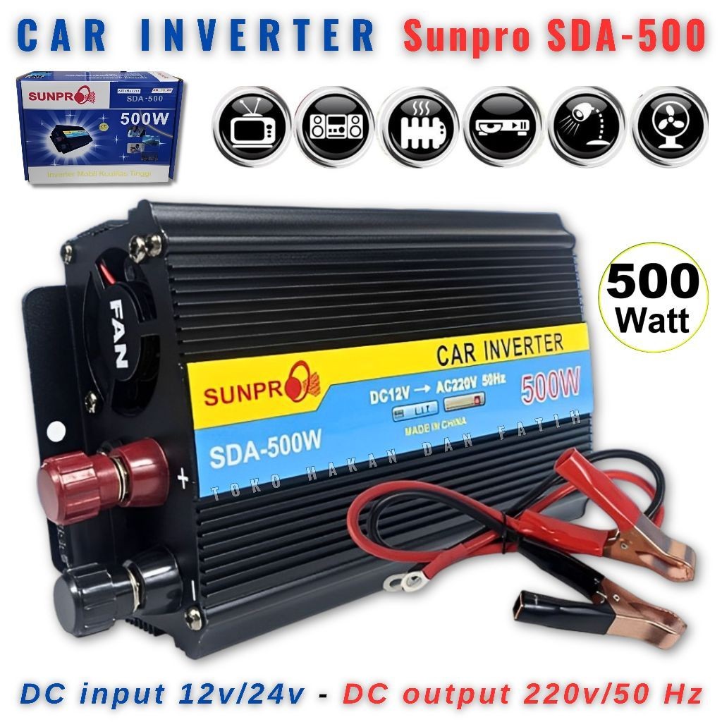 Sunpro 500W 12V รถอินเวอร์เตอร์ 500W SDA-500W