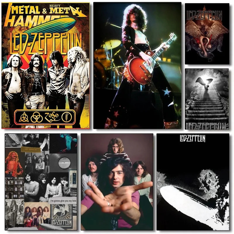 1 PC Heavy Metal Band Led Zeppelin โปสเตอร์กระดาษ Art โปสเตอร์กาแฟ House Bar Room Wall ตกแต่ง