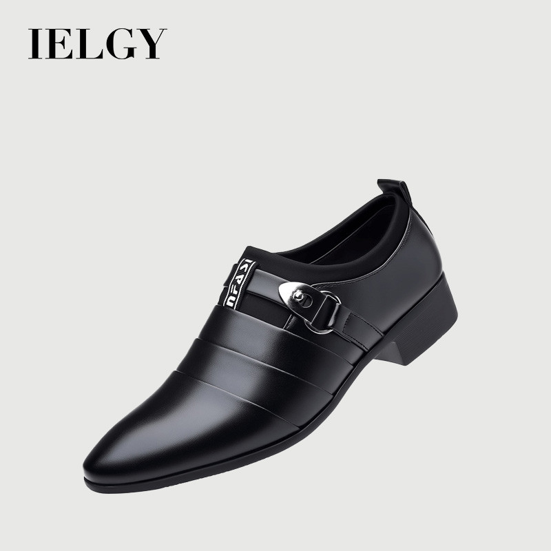 IELGY ใหม่รองเท้าหนังผู้ชายธุรกิจชุดรองเท้าขนาดใหญ่ชี้รองเท้าลําลอง