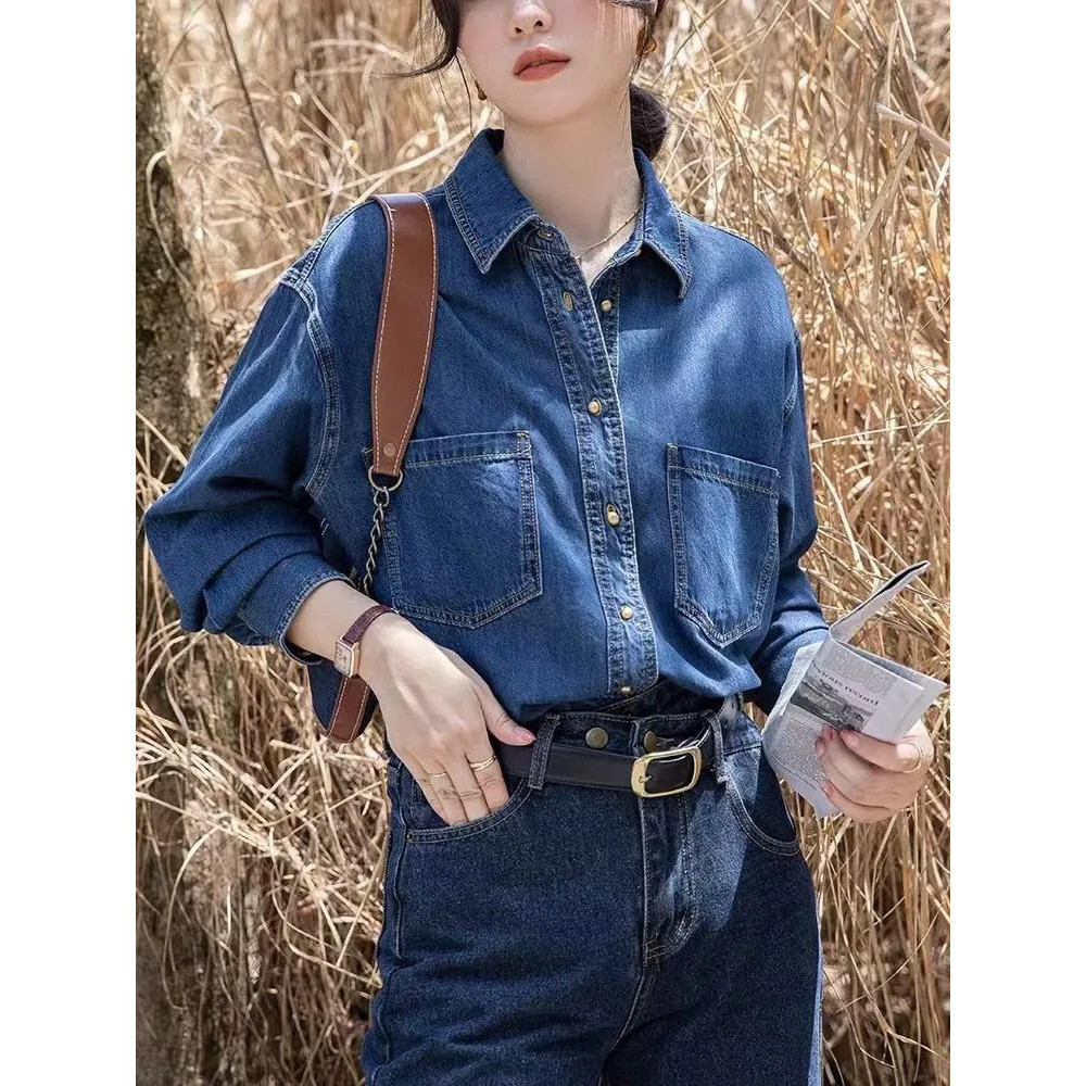 IELGY เสื้อยีนส์ผู้หญิงฤดูใบไม้ผลิใหม่หลวมบางท็อปส์ ราคา ถูกที่สุด ดีลบีเคเค แกลเลอรีภาพที่ 3