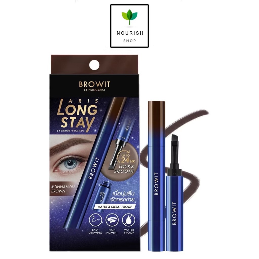 Browit – Aris Long Stay Eyebrow Pomade เจลเขียนคิ้ว บราวอิท น้องฉัตร อริส ลอง สเตย์ กันน้ำ สีชัด ติดทน 1.6 g.