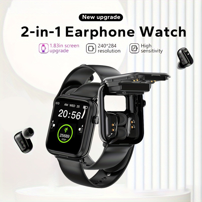 JUMIDO ใหม่ x8s ชุดหูฟังนาฬิกา 2 in 1 ข้อมูลเตือนบลูทูธโทรกีฬานาฬิกาอัจฉริยะ