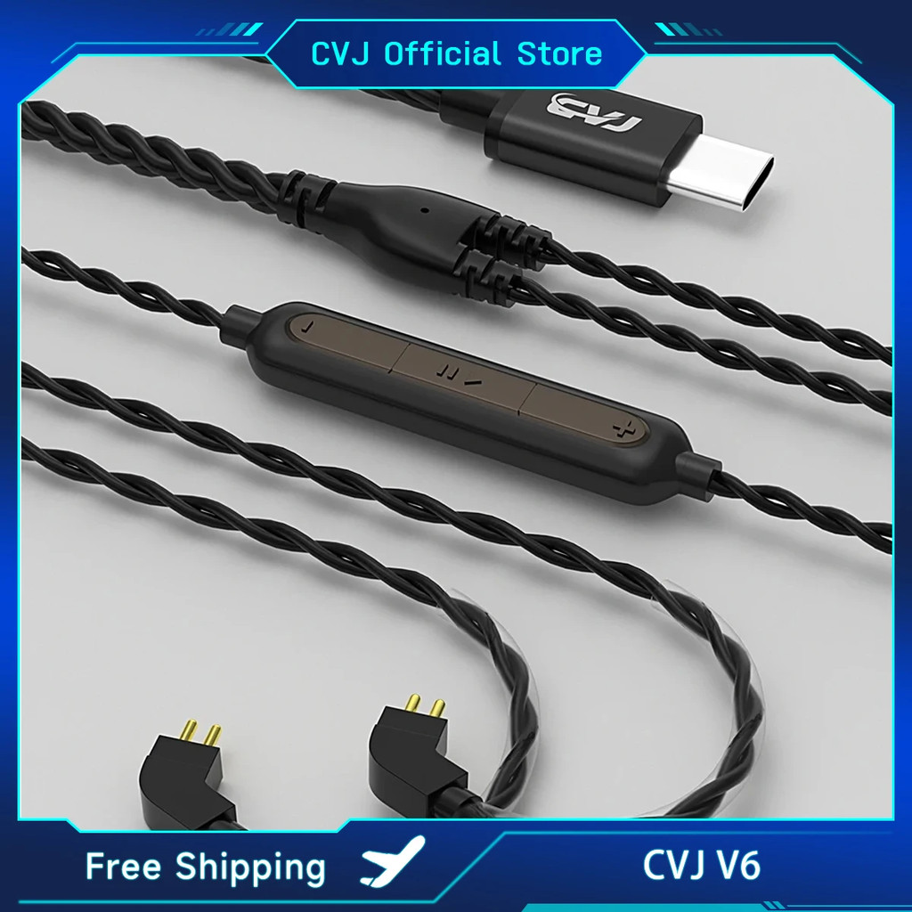 CVJ-V6 TYPE C สายหูฟัง DAC ชุดหูฟังพร้อมไมโครโฟนชุดหูฟังสําหรับ CVJ TRN CCA CSK TFZ FIIO