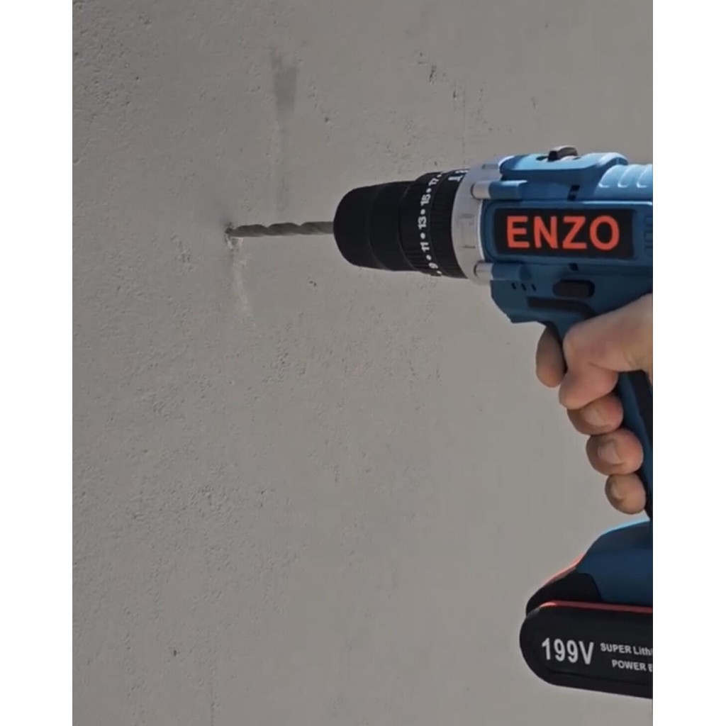 Enzo สว่านไร้สาย 3 ระบบ มีระบบกระแทก เจาะไม้ เจาะปูน เจาะเหล็ก ครบในตัวเดียว