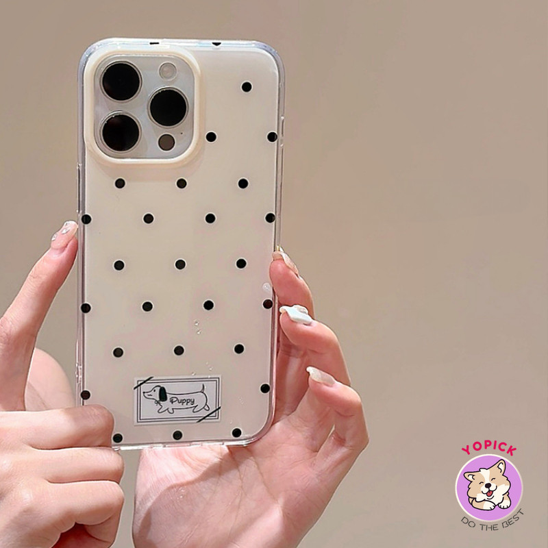 สําหรับ iphone 16pro โทรศัพท์ เคสจุดคลื่นสีดํา iphone15 ใหม่ 13 ผู้หญิง 14promax สองชั้นรวมทุกอย่างป้องกันการตก 15pro กรณี BB - ภาพย่อย 4