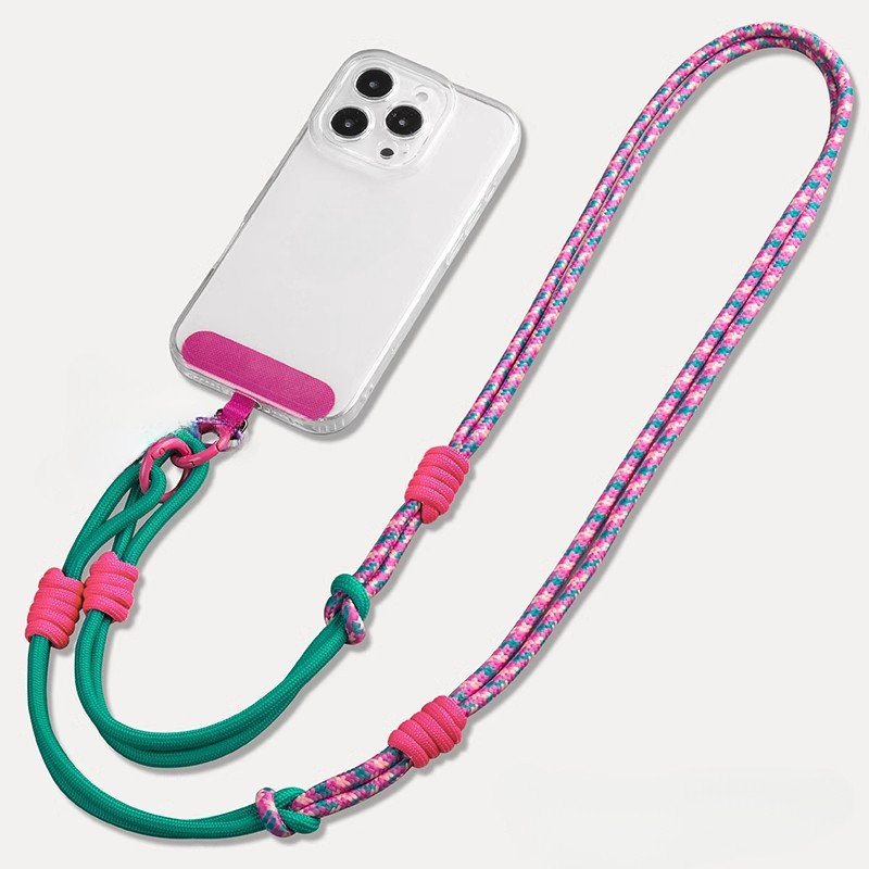 เชือกเส้นเล็กโทรศัพท์มือถือ Cross-body ข้อมือปรับสามารถกลับเชือกเส้นเล็กถัก ins Travel Simple แขวนคอเชือกอุปกรณ์เสริมกล้องจี้ All-match กระเป๋าเครื่องประดับ Anti-lo