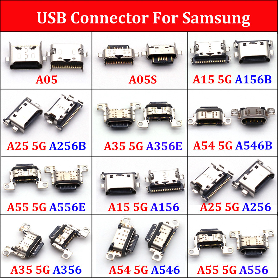1x สําหรับ Samsung A05 A05S A15 A25 A35 A54 A55 5G A156 A556 A356 USB ชาร์จพอร์ตหลักเมนบอร์ด Flex Connector Charger Board
