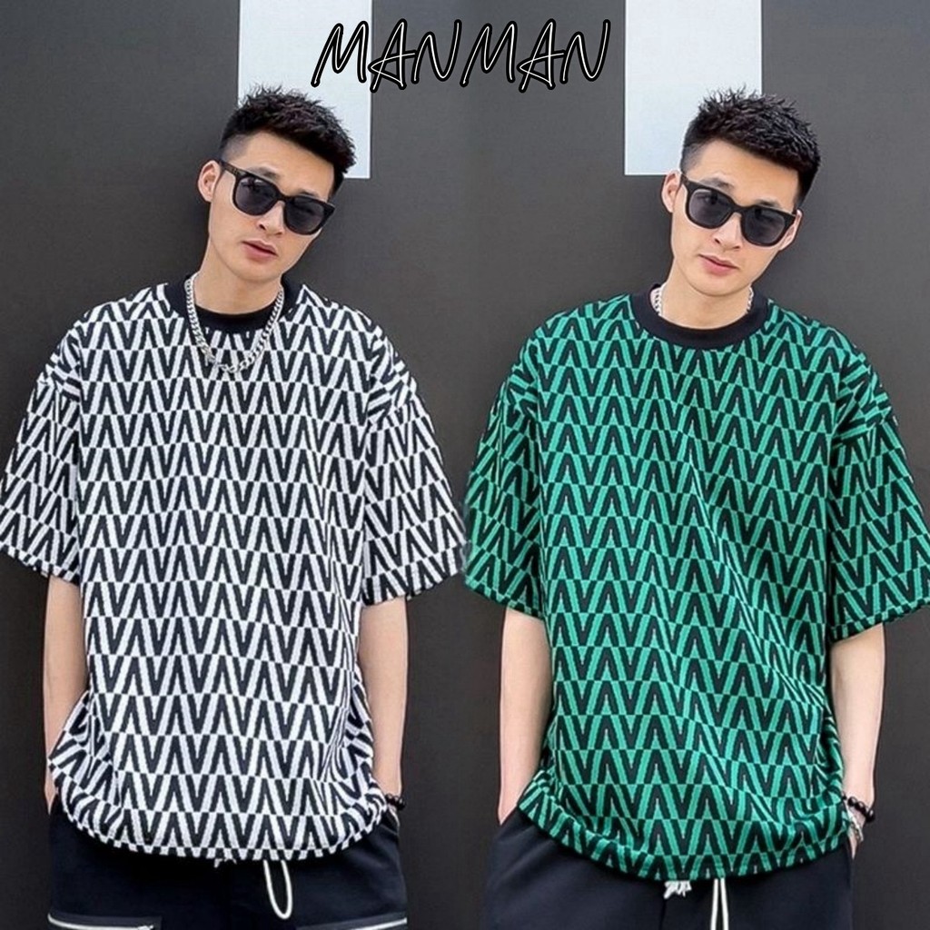 M＆M เสื้อยืดแขนสั้น oversize พิมพ์ลายตัวอักษร ทรงหลวม คอกลม แฟชั่นยอดนิยม ระบายอากาศได้ดีใส่สบาย