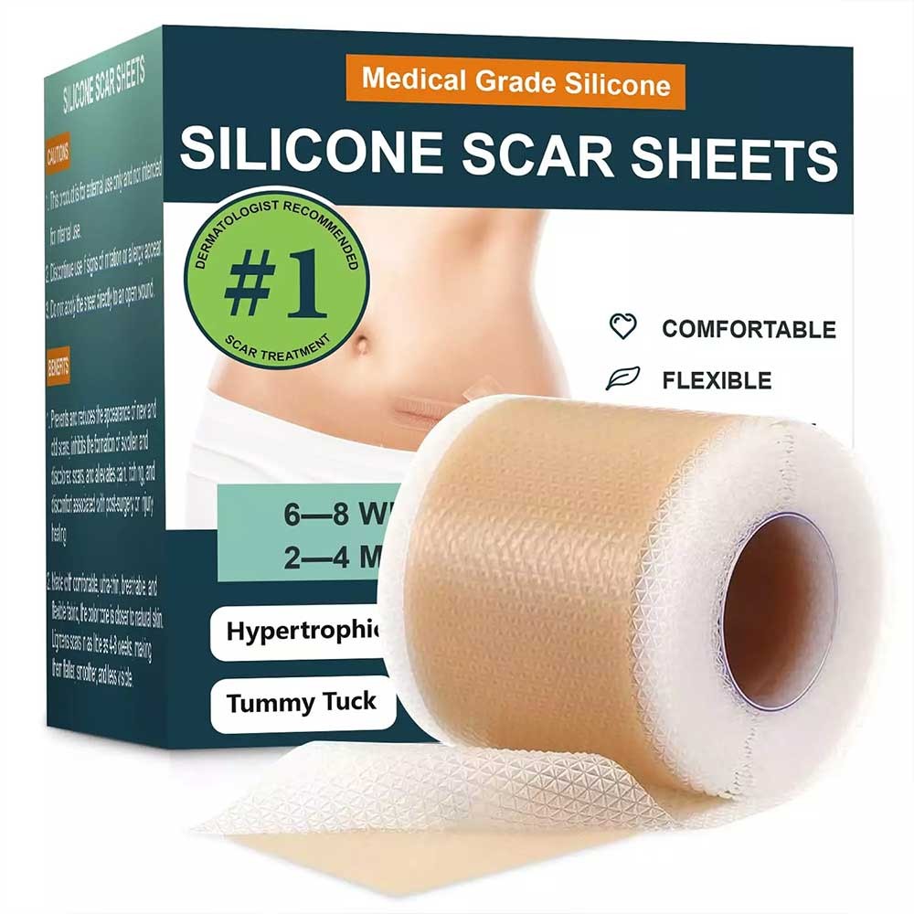 Soothing scar skin with silicone scar flakes