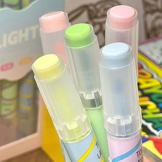 6 ชิ้นซ้อนสี Dual Head Highlighter ชุดปากกานักเรียนขนาดใหญ่ความจุ Eye Protection Marker ปากกา DIY คู่มือสีปากกา