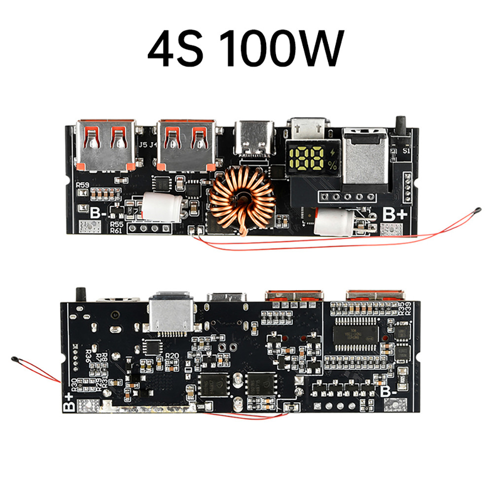 4s/5s 100W Ternary Protection PD Power Bank 6-Port Bidirectional Fast Charging โมดูลพลังงานมือถือแผง