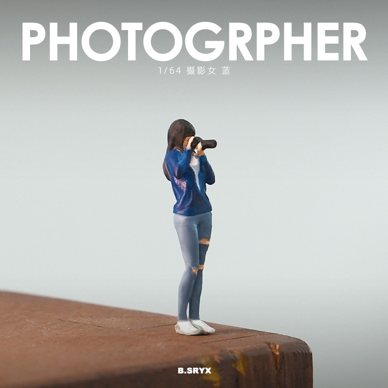 MINIATURE SCENE MODEL 1/64 Photographer Model รถรุ่นภูมิทัศน์ Props ตุ๊กตาขนาดเล็กเรซิ่น Minor รุ่นตกแต่งแซนด์ดิสก์#peetyeee