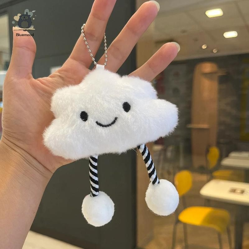 [Bluemood] ตุ๊กตาน่ารักสีขาว Cloud จี้พวงกุญแจกระเป๋าสาวอุปกรณ์เสริม Kawaii จี้ตุ๊กตาคู่แหวนโทรศัพท์มือถือกระเป๋าเป้สะพายหลังจี้ใหม่