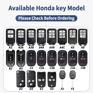 เคสกุญแจเหมาะสำหรับ Honda สีดำ พวงกุญแจ เคสป้องกันรอยกุญแจ หนังโลหะผสมสังกะสีฝาครอบ Full Wrap ฝาครอบ สำหรับ Honda civic 11th gen fd fc eg fk HRV Jazz City Mugen Fit Vezel Accord BRV WRV Stream