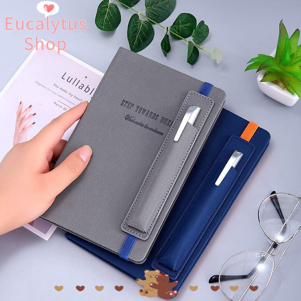 สมุดบันทึกสาย EUCALYTUS1 ปกแข็ง หนังสือวาระวางแผนรายสัปดาห์รายวัน หนัง PU สไตล์มินิมอล พร้อมปากกาใส่ Notepad ธุรกิจ