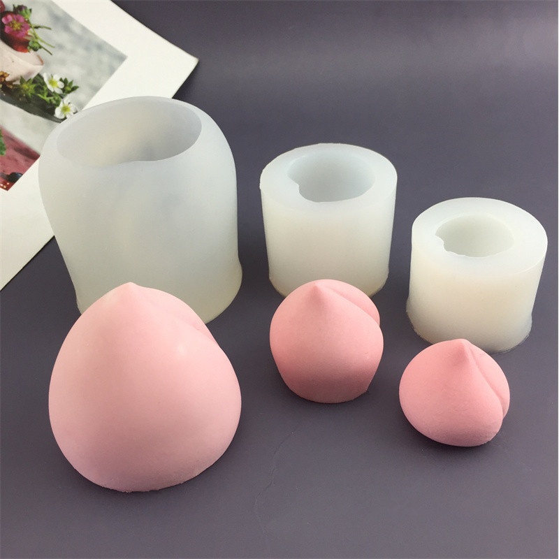 3d พีชซิลิโคนแม่พิมพ์เค้กวันเกิด ตกแต่งช็อกโกแลต เทียน สบู่ แฮนด์เมด DIY เบเกอรี่
