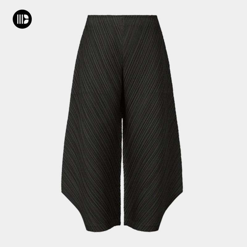 กางเกงทรงจีบสไตล์ Miyake Impulse All-Match สไตล์แฟนหลวมกางเกงลําลองหล่อกางเกงข้อเท้ายาว JF374