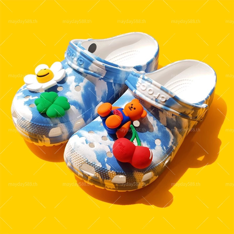Jibbitz Charms DIY 3D jibbitz crocs Cherry Bear jibbitz crocs เกาหลี Four-leaf clover คุณภาพสูง