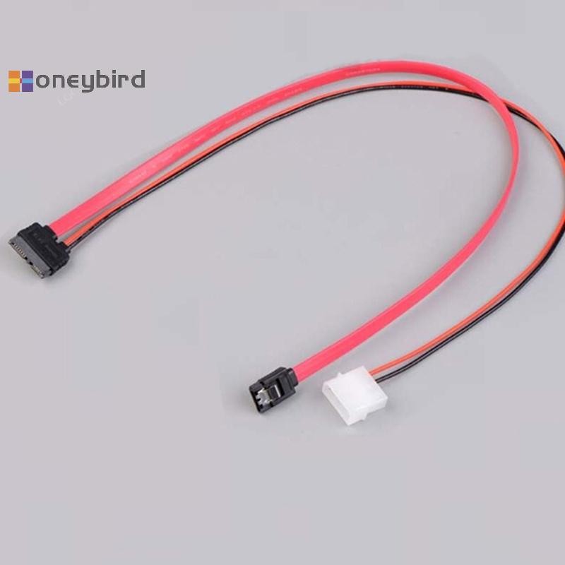 Honeybird 7+6 Pin สาย sata slimline สําหรับ letop SATA DVD+/-RW ไดรฟ์สายไฟเป็น PC