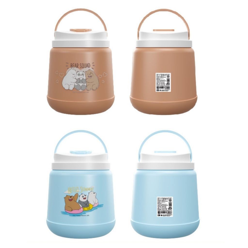 Eskimo X VS กระติกเก็บความเย็นพลาสติก 900ml. ลวดลาย We Bare Bears น่ารัก ลิขสิทธิ์แท้ ของจับฉลาก 2สี