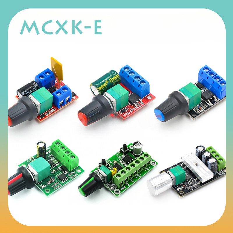 Mcxk-e DC 1.8V-35V 2A 3A 5A 10A 30W 80W 90W PWM โมดูลควบคุมความเร็วมอเตอร์ แรงดันไฟฟ้าต่ํา PWM ปรับได้