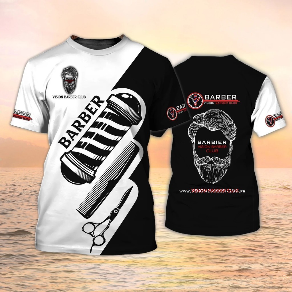 ใหม่ล่าสุดฤดูร้อนผู้ชายเสื้อยืดร้านตัดผมส่วนบุคคลชื่อ 3D พิมพ์ t เสื้อ Unisex Casual Tops คลาสสิกตัดผมชุด DW160