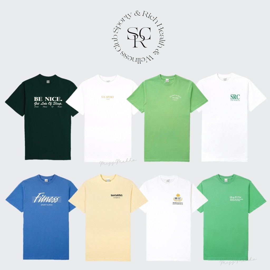 2024 เสื้อยืดใหม่Sporty & Rich T Shirt เสื้อยืด Exclusive Tee (พร้อมส่ง) ขนาดเต็มS-3XL