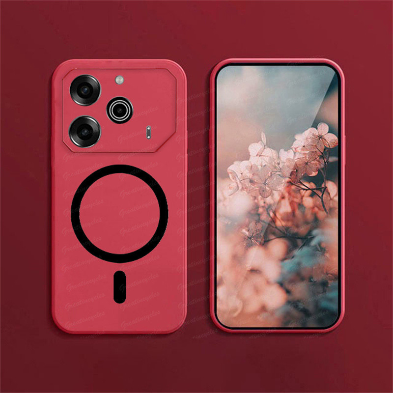 Tecno Pova 6 5G Li7 / Pova 6 Pro Li9 / Pova 6 Neo เคสโทรศัพท์แม่เหล็กสีลูกกวาดเคลือบแม่เหล็กวงกลมชาร์จไร้สายเคส TPU แบบนุ่ม - รูปที่ 6