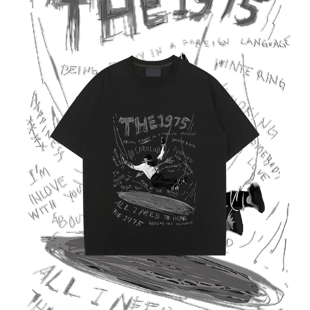 ขายร้อนและสง่างาม เนื้อเพลง THE 1975 อัลบั้ม การพิมพ์ ระบายอากาศได้สะดวกสบาย เสื้อยืดผ้าฝ้ายยืดหยุ่น