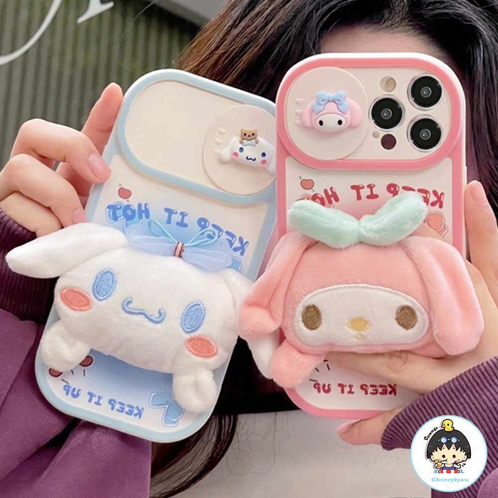 เคสโทรศัพท์มือถือ TPU นิ่ม กันกระแทก ปิดด้านหลัง แบบป้องกันเลนส์ ลายตุ๊กตาเมโลดี้ 3D สําหรับ IPhone 11 15 14 13 12 Pro Max X XR 8 7 Plus