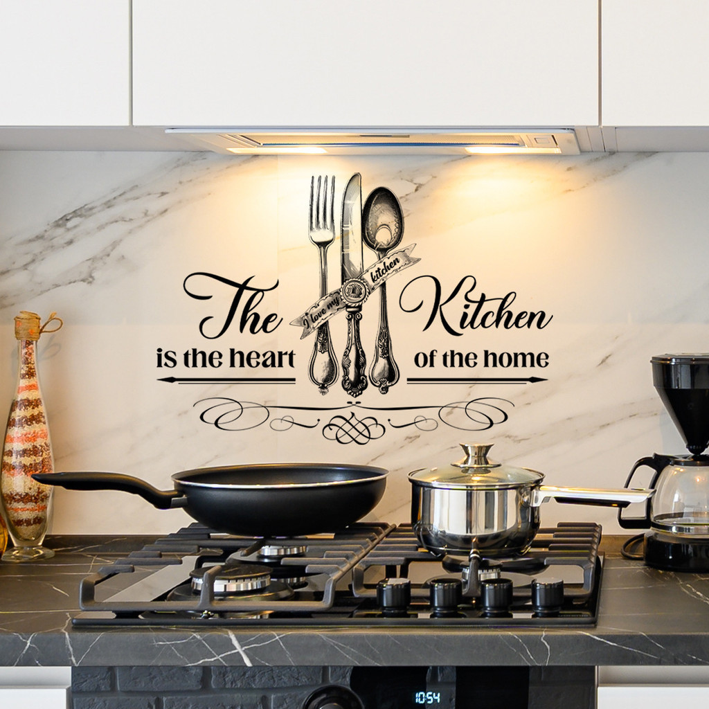 สติกเกอร์วอลล์เปเปอร์ ลาย the Kitchen Is the Heart of the Home มีกาวในตัว สําหรับตกแต่งผนังห้องครัว ราคา ถูกที่สุด ดีลบีเคเค แกลเลอรีภาพที่ 2