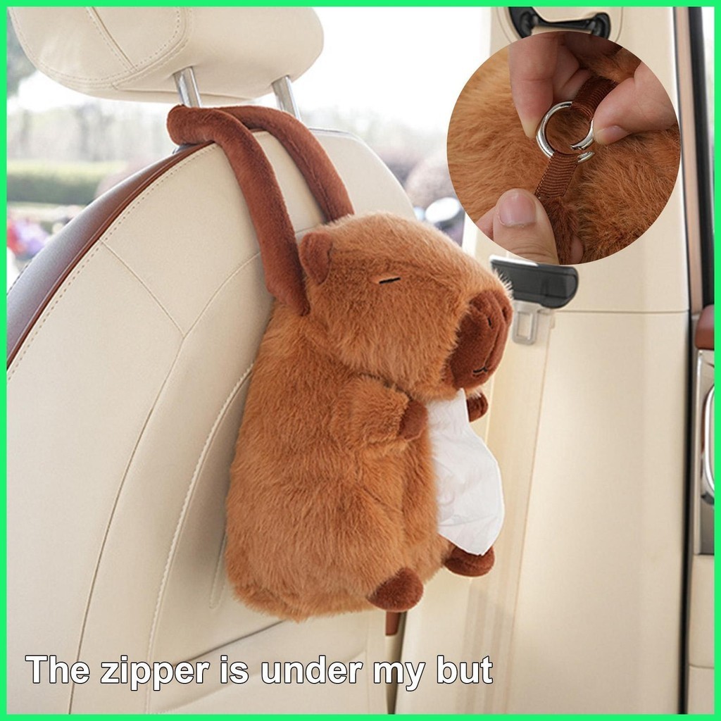 Capybara กล่องทิชชู่ ลายสัตว์ แบบพกพา สําหรับบ้าน ห้องน้ํา รถยนต์