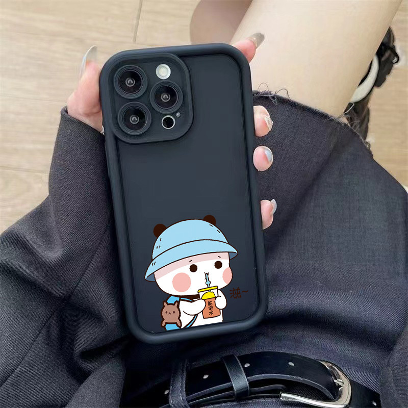 เคส Vivo Y02 Y02A Y02T Y21A Y21S Y31 2021 Y51 Y53S Y02S Y75 Y55 5G Y51A Y33 Y71 Y36 Y76 5G Y01 Y01A T1X YT08A เคสโทรศัพท์มือถือนิ่ม ลายหมีชานมไข่มุก สําหรับ