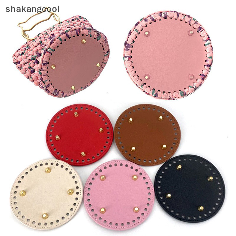 Shakangcool ก้นกระเป๋าหนัง PU ทรงกลม 12 ซม. สําหรับถักโครเชต์ แฮนด์เมด DIY SGL