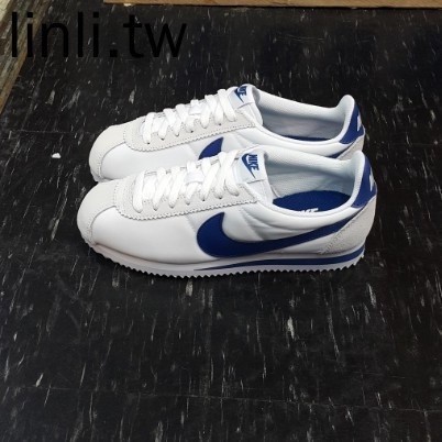 Nike classic Cortez nylon Forrest Gump shoes white blue hook white background blue hook nylon suede 8