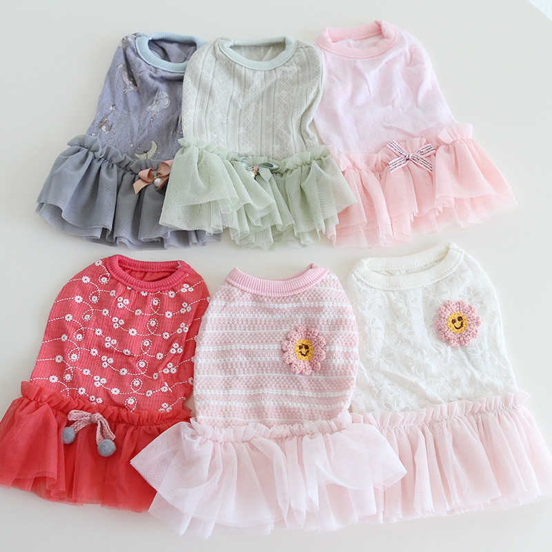 เสื้อผ้าสัตว์เลี้ยง กระโปรงไหมพรม สําหรับสุนัข แมว