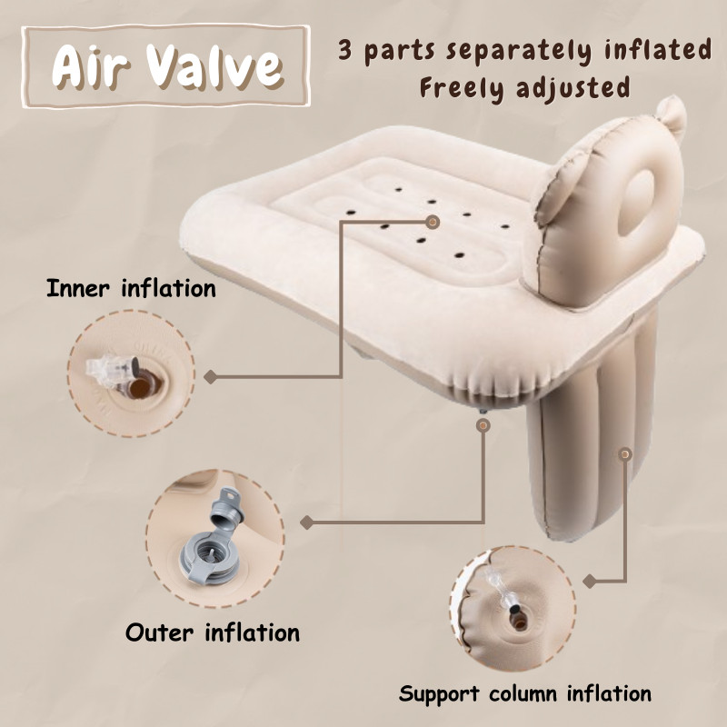 Inflatable เตียงเด็กรถรถที่นั่งแบบพกพาเด็กวัยหัดเดิน Travel Air Bed Reusable Inflatable Baby Cot Camping ที่นอน ราคา ถูกที่สุด ดีลบีเคเค แกลเลอรีภาพที่ 2