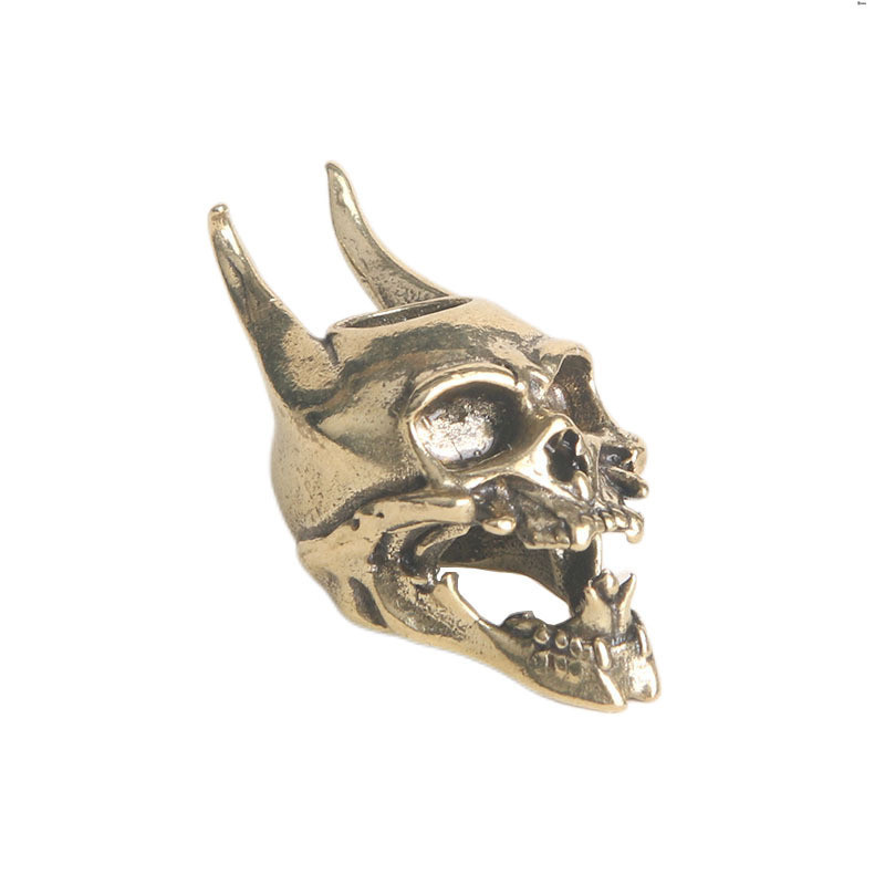 Yueying 2024 ทองแดงบริสุทธิ ์ Velcro ซาตานเชือกจี ้ Claw Skull ที ่ ไม ่ ซ ้ ํากันมีดจี ้ ร ่ มจี ้ Caibu หัวเข ็ มขัด DIY อุปกรณ ์ เสริมจี ้