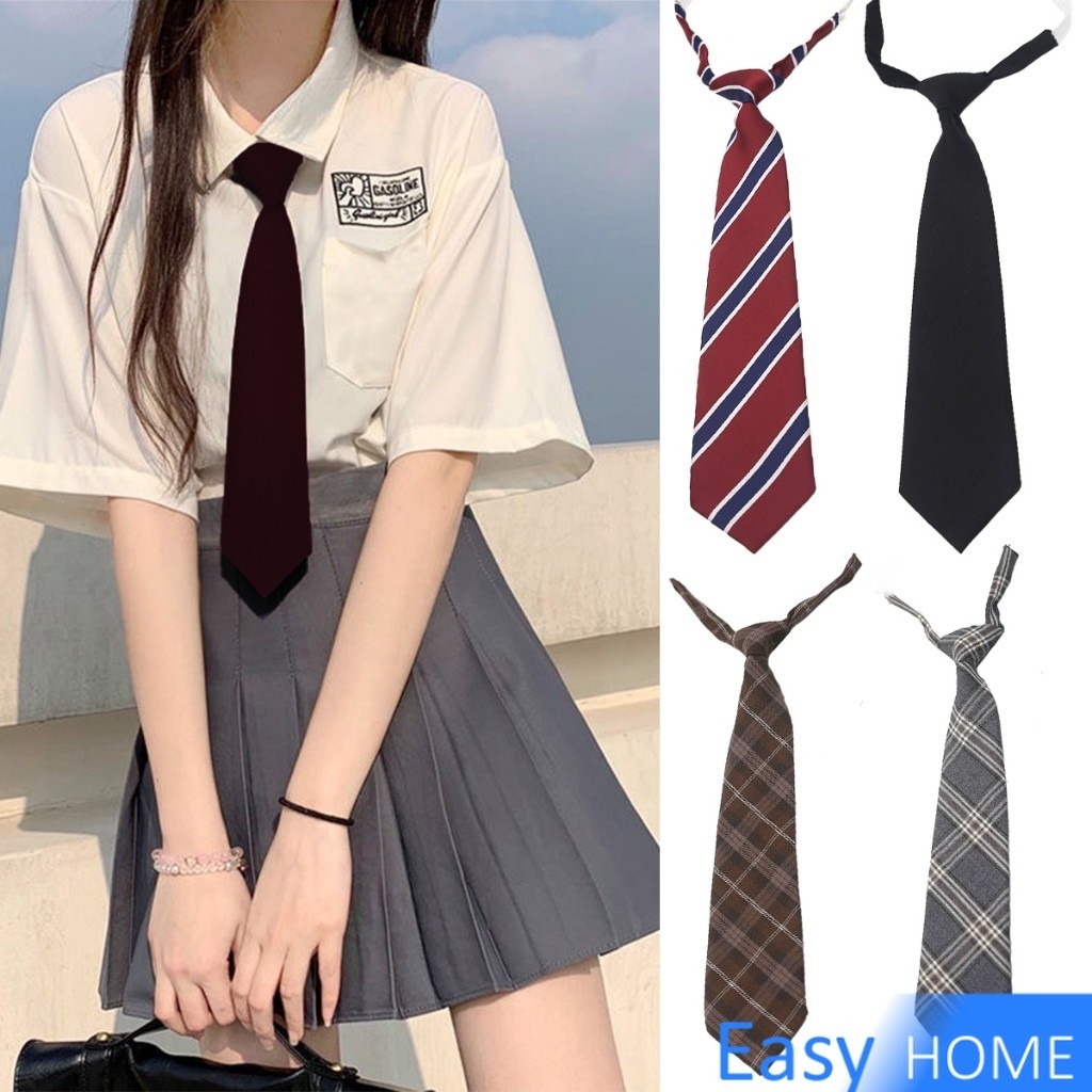 E.H. เนคไทแฟชั่นสำเร็จรูป โบว์นักเรียนญี่ปุ่น JK ปรับขนาดได้ necktie