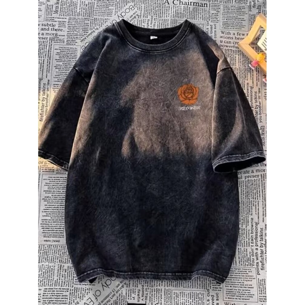 เสื้อยืดผู้ชายสไตล์จีนใหม่สไตล์จีนครึ่งแขนฤดูร้อนออกแบบ ซอก ถนน สวมใส่ผ้าฝ้ายแท้ครึ่งแขน