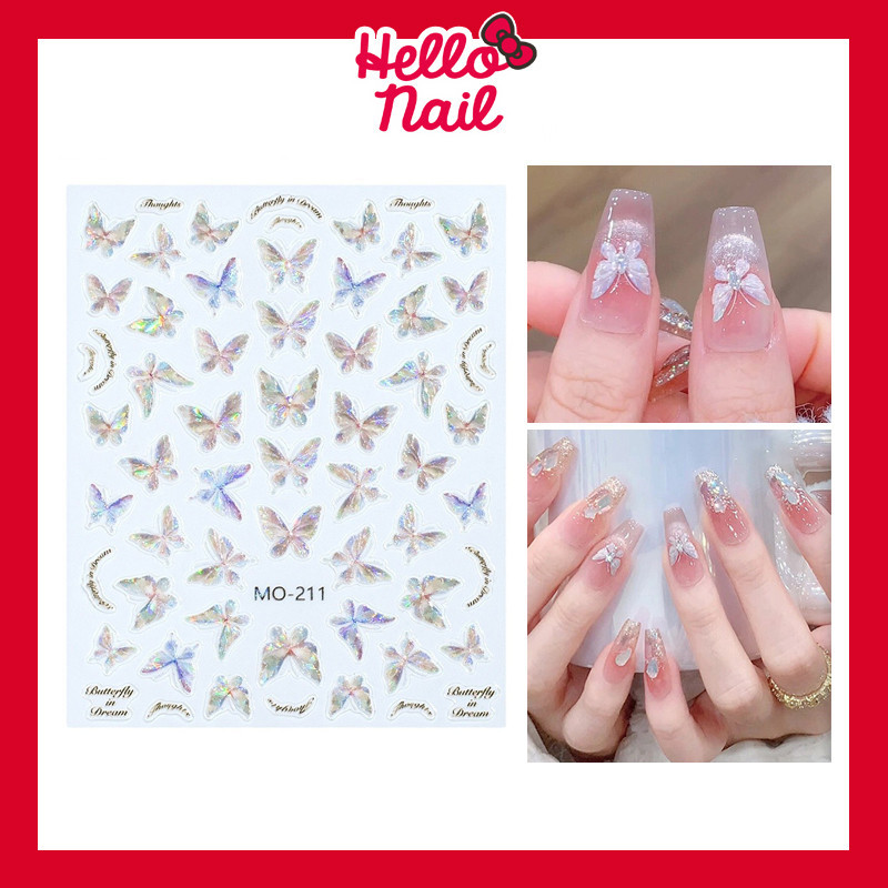 สติ๊กเกอร์ติดเล็บ 5D Butterfly ผีเสื้อ แบบนูน สติ๊กเกอร์แต่งเล็บ ลอกแปะได้ Sticker อุปกรณ์ตกแต่งเล็บ