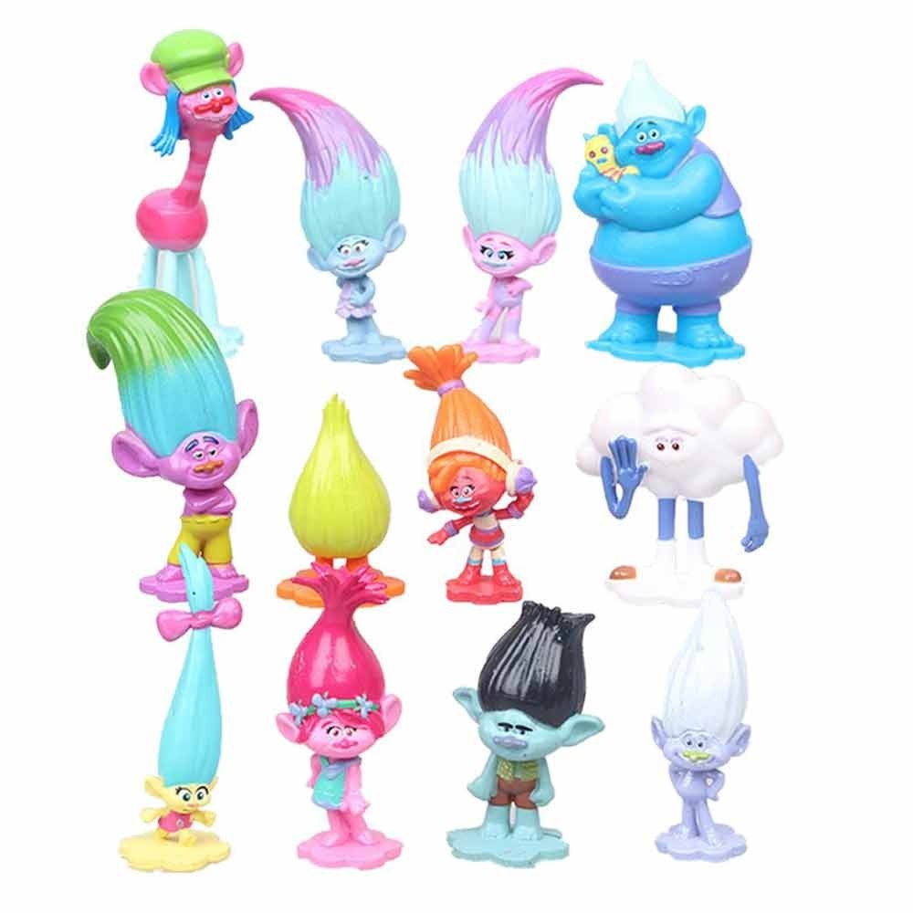 12 Dreamworks Trolls Action Figures Doll Playset Figurines Toy Cake Topper Decor Dolls
