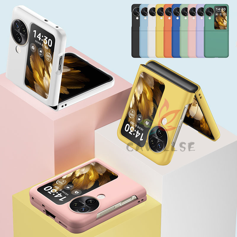 Slim Candy สีสัน Hard PC พลาสติกป ้ องกันโทรศัพท ์ Caseing Oppo ค ้ นหา N2 N3 Flip Skin-Friendly พับกันกระแทกด ้ านหลังกรณีฝาครอบ