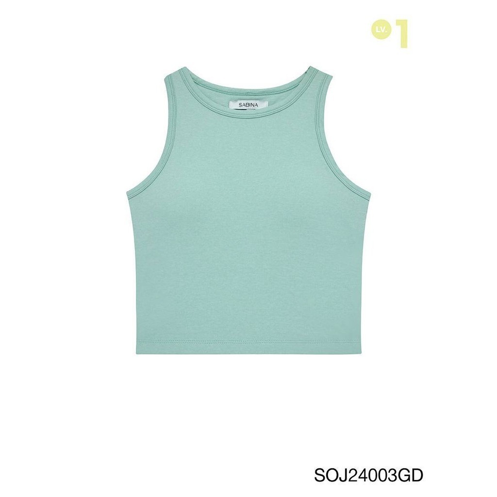 SABINA เสื้อแขนกุดเสริมบรา รหัส SOJ24003GD สีเขียวเข้ม