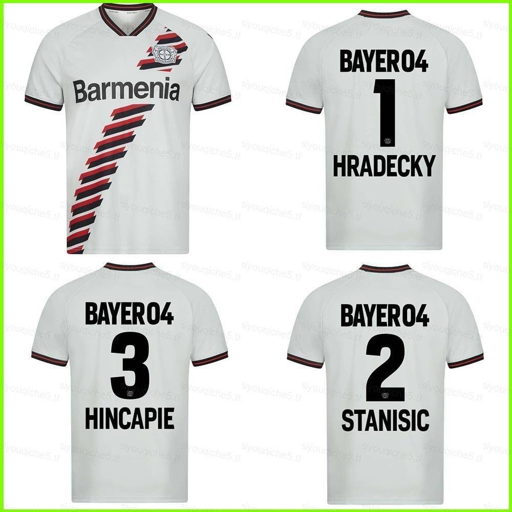 2023-2024 Bundesliga Bayer 04 Leverkusen Hradecky Stanisic Hincapie away jersey เด ็ กผู ้ ใหญ ่ Tshirts Plus ขนาด