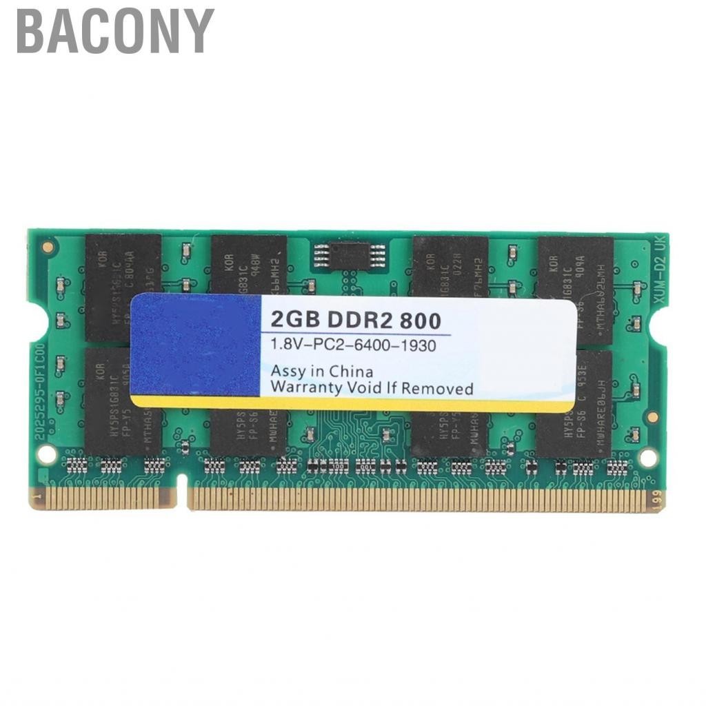 Bacony 2G DDR2 Memory RAM Stick  Fully Compatible for Laptop Computer 800Mhz 1.8V 200PIN High Running Speed Module Circuit Board